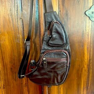 Brown Leather Sling Bag